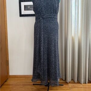 Chic Black and White Polka Dot Midi Dress